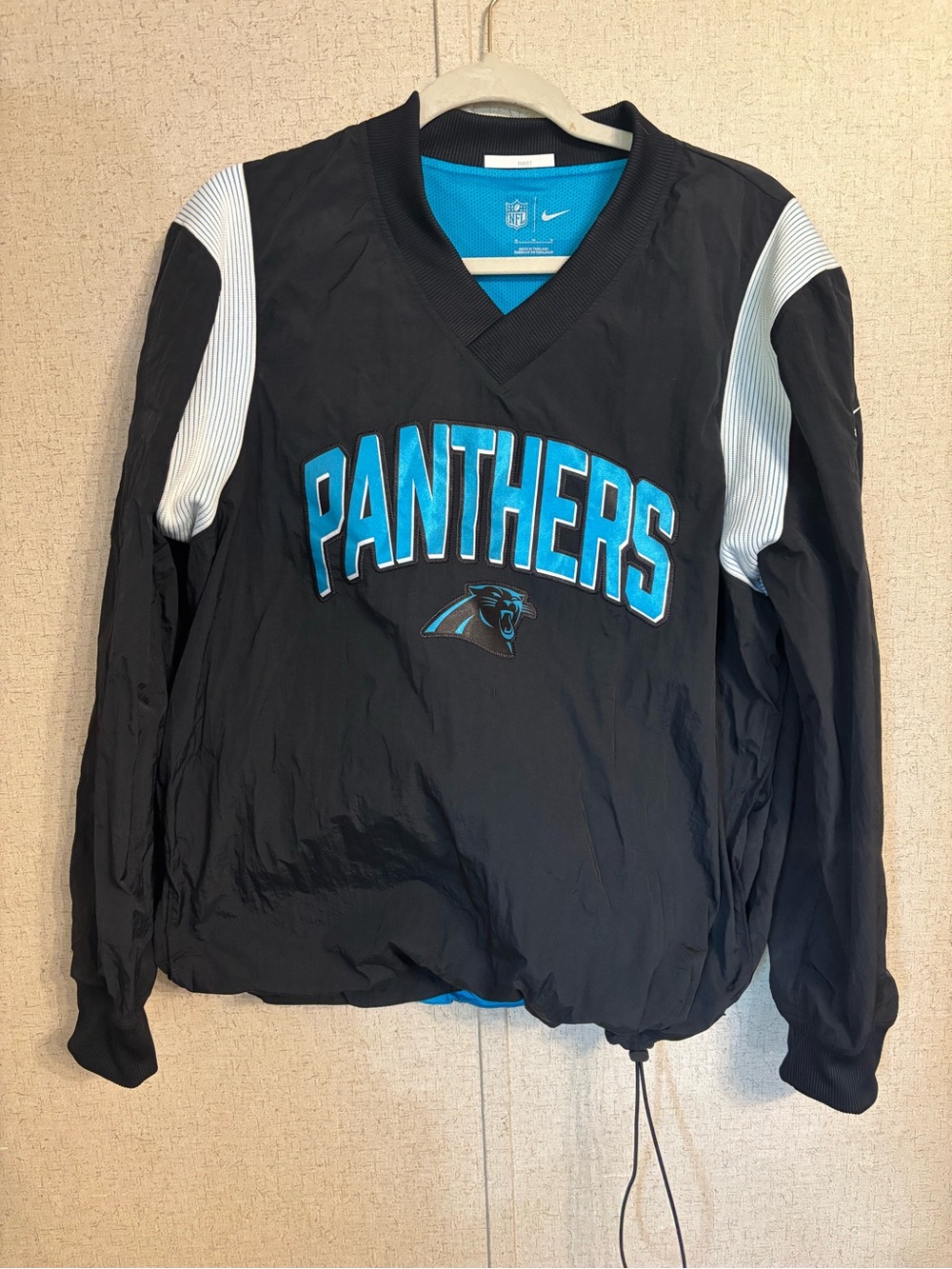 Nike Carolina Panthers Black windbreaker  Jacket Medium unisex